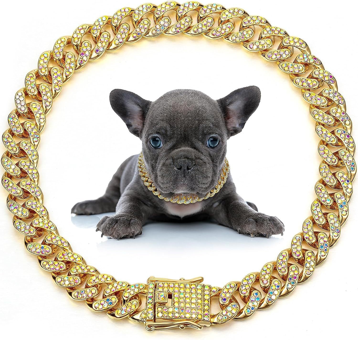 Collier en chaine métal & cristal