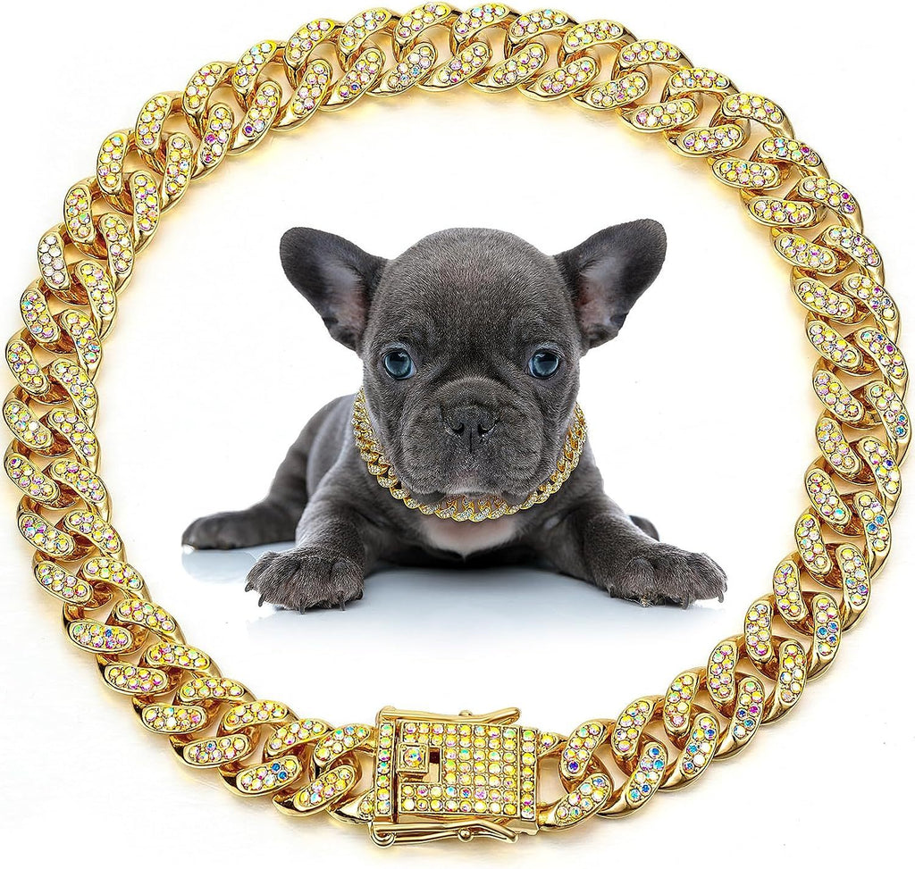 Collier en chaine métal & cristal