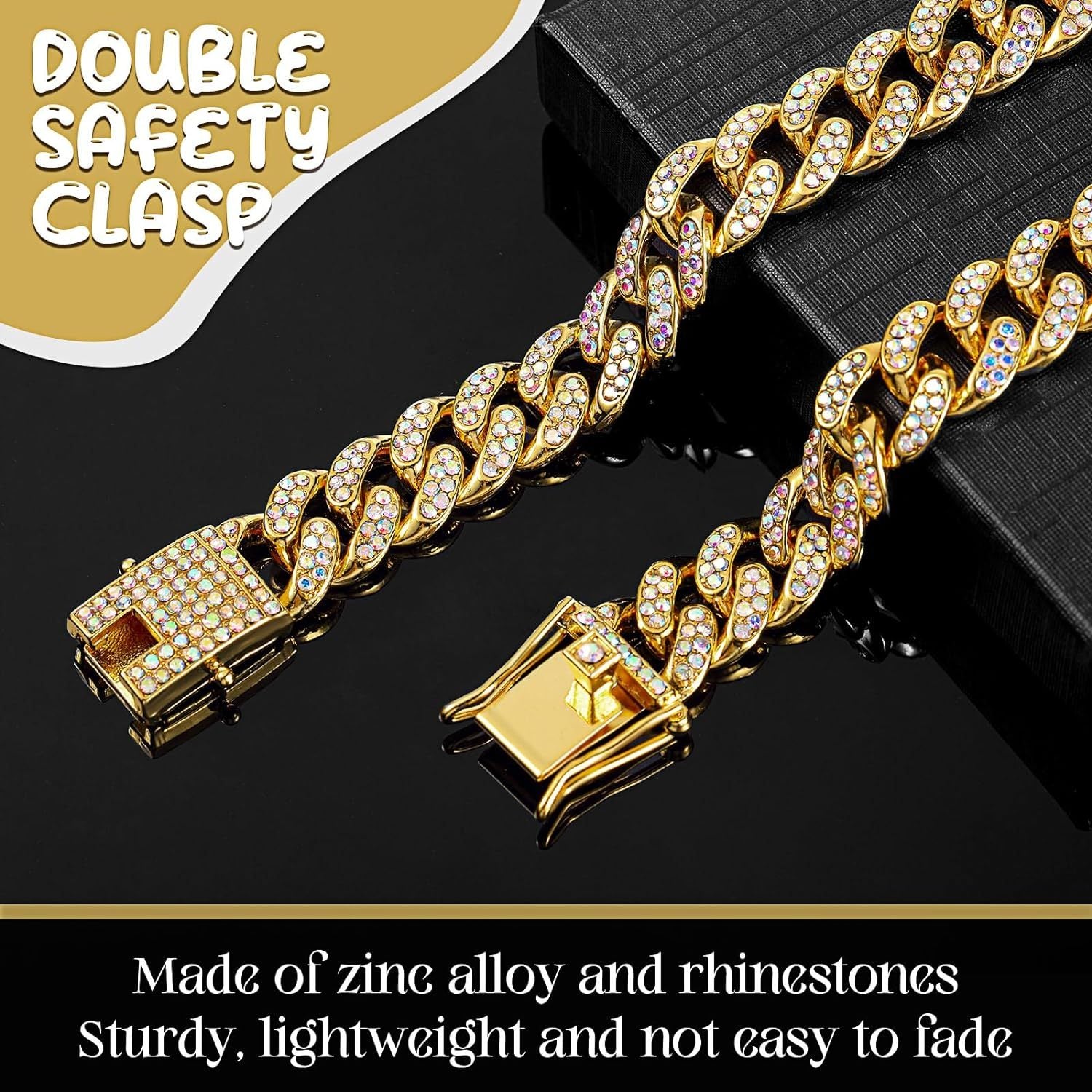 Collier en chaine métal & cristal
