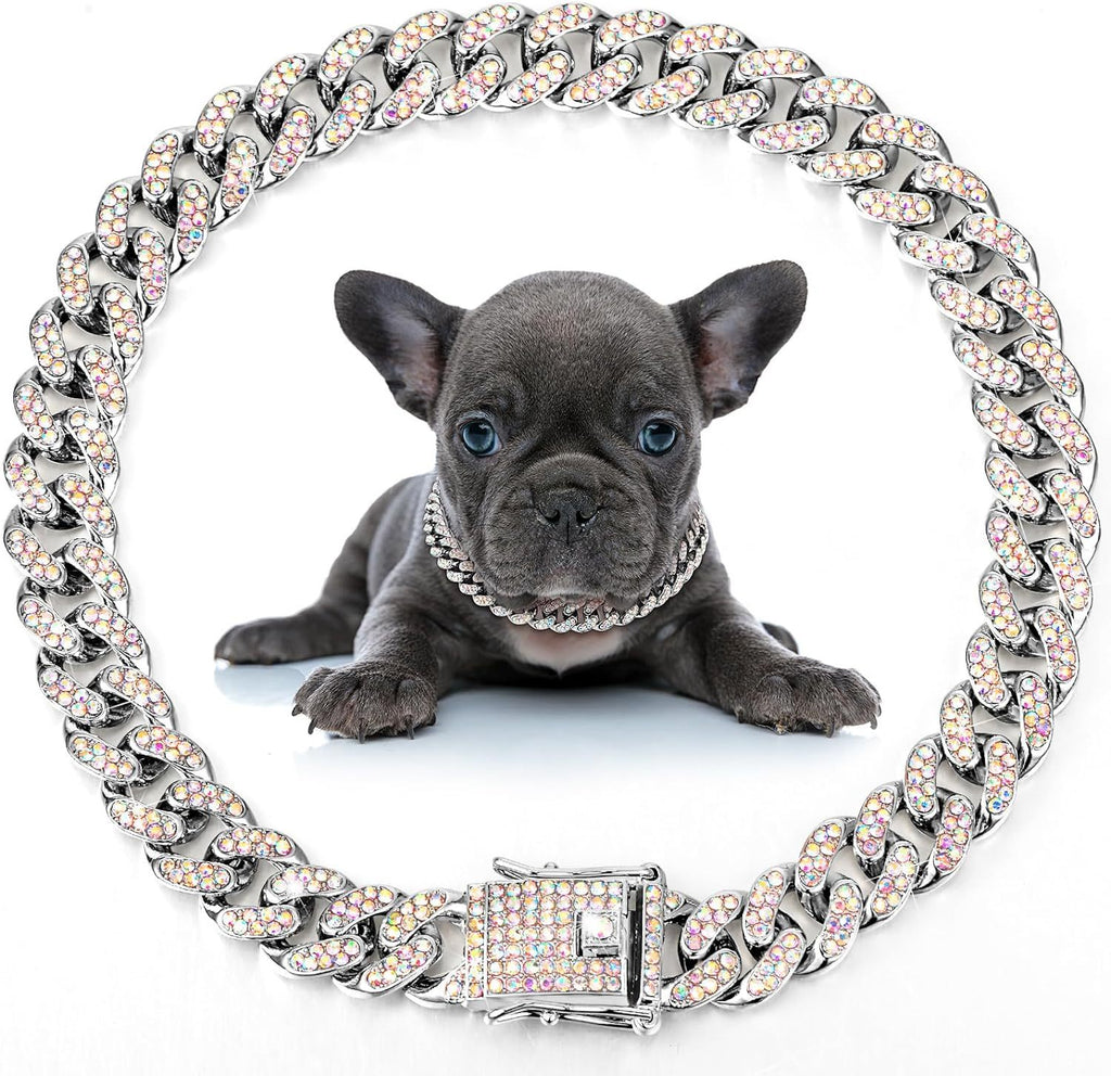 Collier en chaine métal & cristal