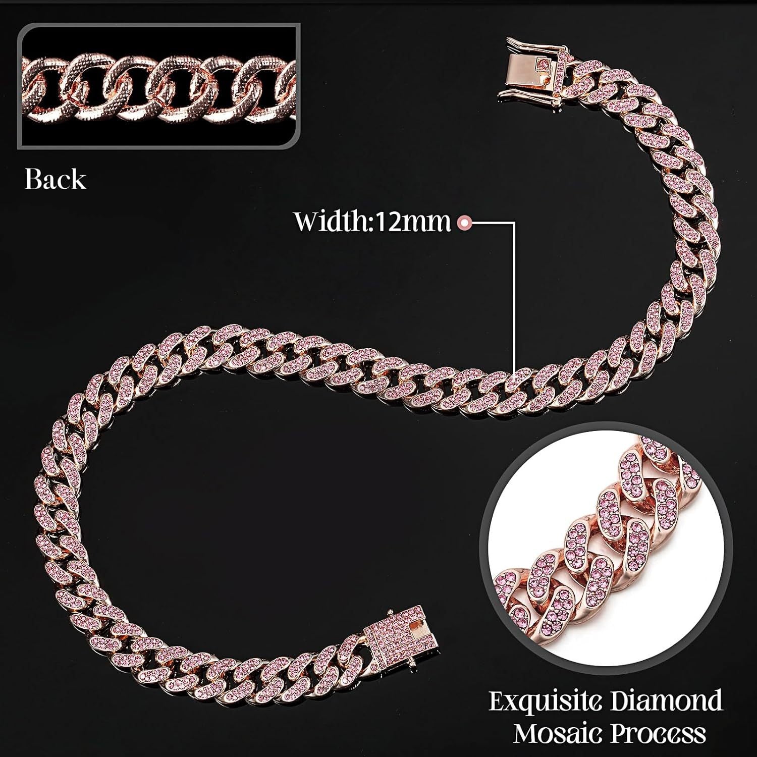 Collier en chaine métal & cristal